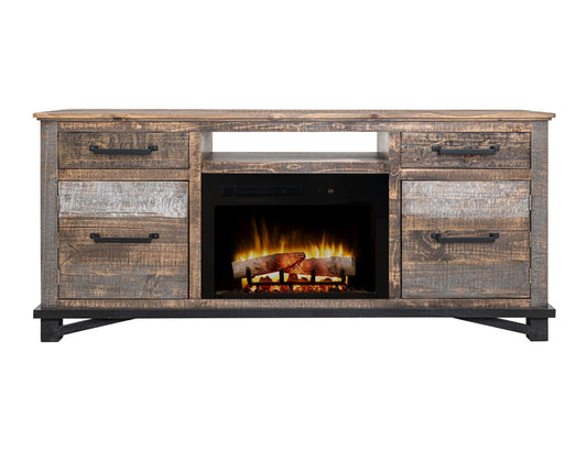 IFD - Loft Brown - 2 Drawer 2 Door Fireplace TV Stand 70" - IFD6441EFP70 view 2