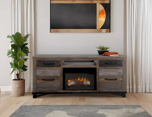IFD - Loft Brown 70in Fireplace - IFD6441STNFP70 view 2