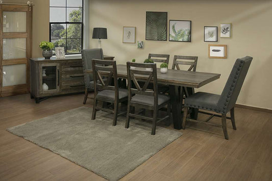 IFD - Loft Brown Uph. Chair w/ Fabric (Set of 2) - IFD6551CHR veiw 2