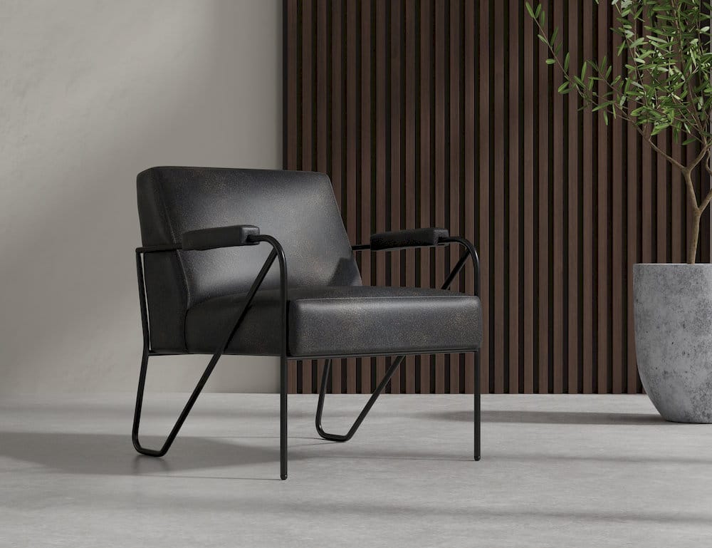 IFD - Lotus - Wooden Frame & Metal Base, Armchair - Black - IUP132-ACH-216 view 4