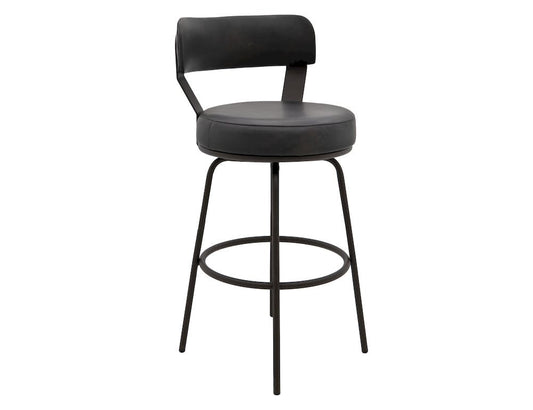 IFD - Maison - Wooden Frame & Metal Base, Barstool 24" - Black - IUP701-BST24-211 view 2