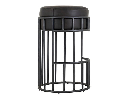IFD - Merlin - Wooden Frame & Metal Base, 30" Upholstered Barstool - Black - IUP814-STL30-216 view 2