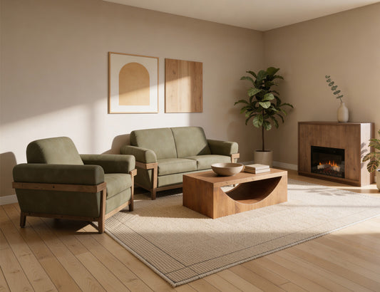IFD - Mezquite - Wooden Frame & Base, Loveseat - Green - IUP662-LOV-232 view 2
