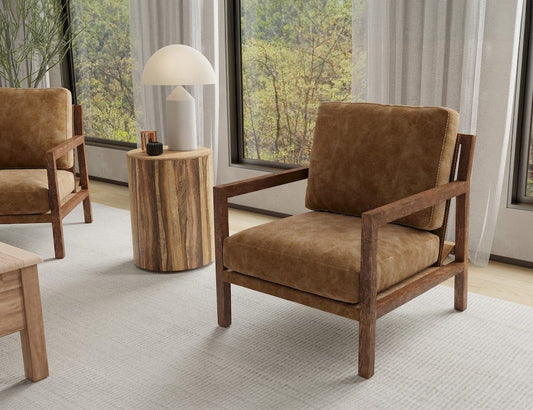 IFD - Milan - Wooden Frame, Armchair - Cognac - IUP401-ACH-202 view 2