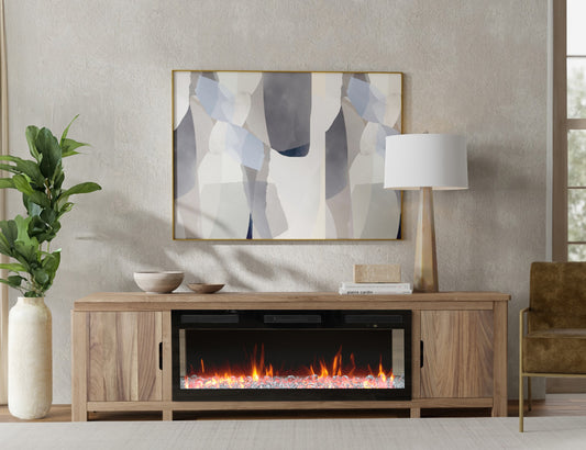 IFD - Natural Parota - 2 Door Fireplace TV Stand - IFD8681EFP93 view 2