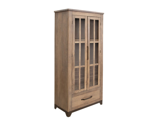 IFD - Natural Parota - 2 Glass Door 1 Drawer, Cabinet - IFD8681CAB view 2