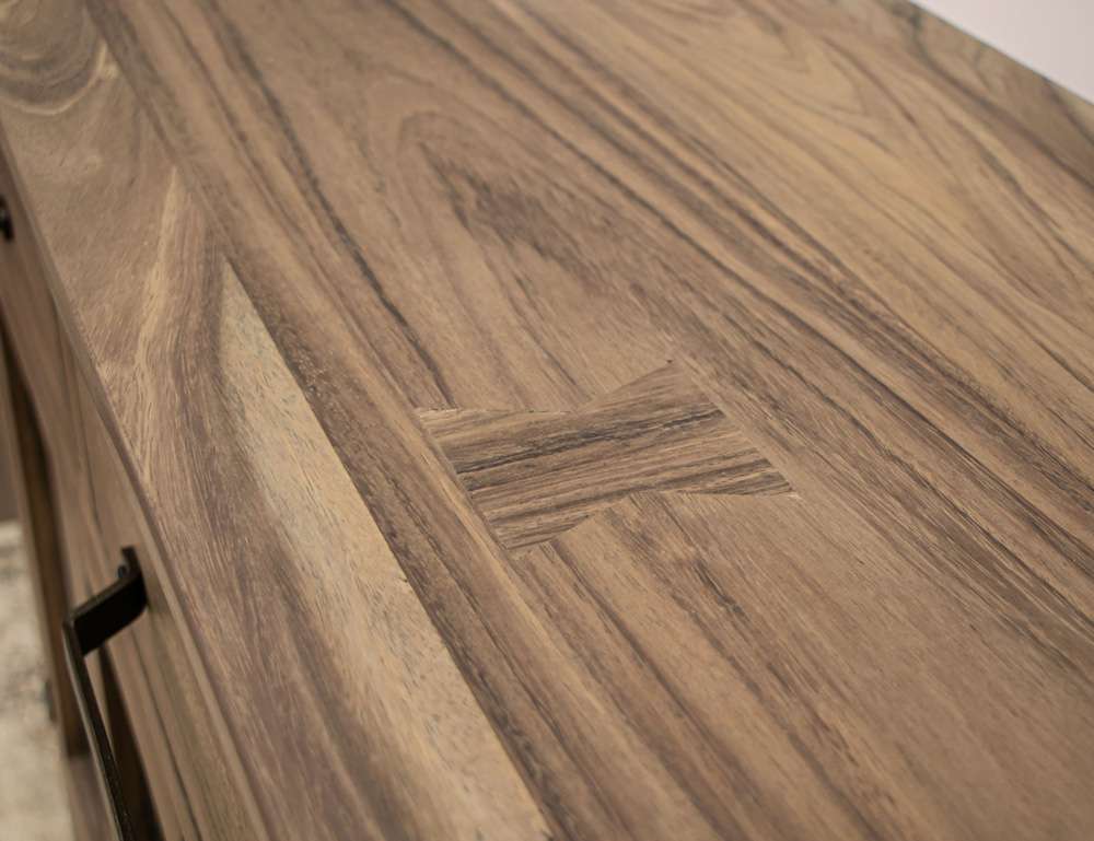 IFD - Natural Parota - 3 Drawer 4 Glass Doors Console - IFD8681CNS veiw 7