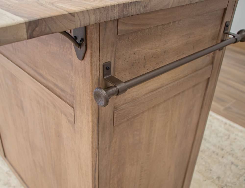 IFD - Natural Parota - 4 Door 2 Drawer Kitchen Island - IFD8681KSL veiw 5