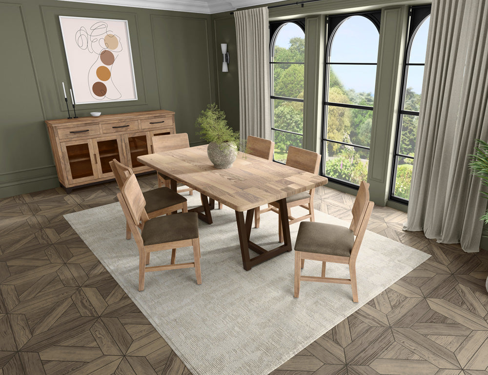 IFD - Natural Parota - Upholstered Seat Wooden Chair (Set of 2) - IFD8681CHR view 7