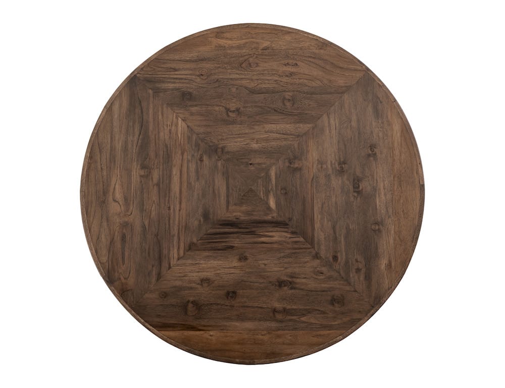 IFD - Natural Teca - Table 47in in Quartersawn Oak & Marooned Brown - IFD1171DINTBLRD47 view 3