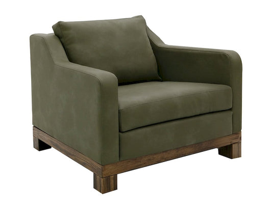IFD - Natural Teca - Wooden Frame & Base, Armchair - Green - IUP117-ACH-232 view 2