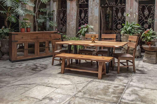 IFD - Parota Chair w/ Solid wood - Faux Leather Seat (Set of 2) - IFD866CHAIR-S veiw 2
