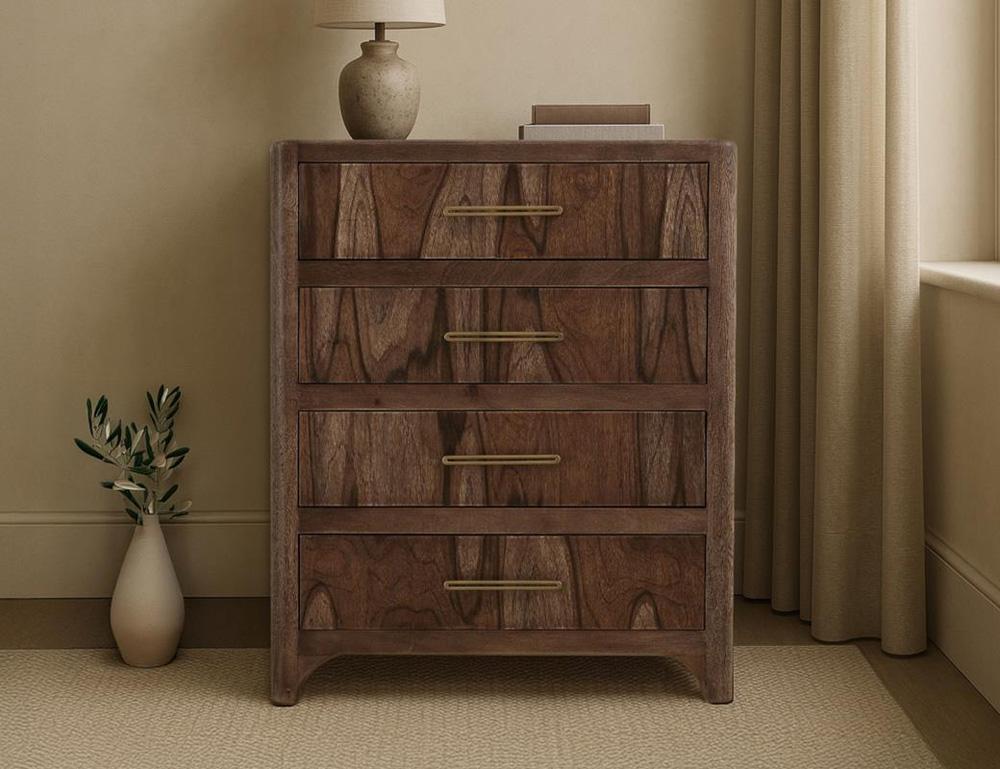 IFD - Praga - 4 Drawer, Chest in Almond and barrel brown - IFD6721CHT veiw 6