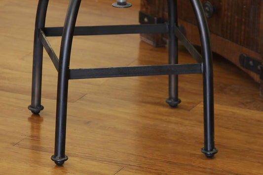 IFD - Pueblo 24-30in Adjustable Height Swivel barstool, Wooden Seat, Iron Base (Set of 2) - IFD359BS2430 veiw 2