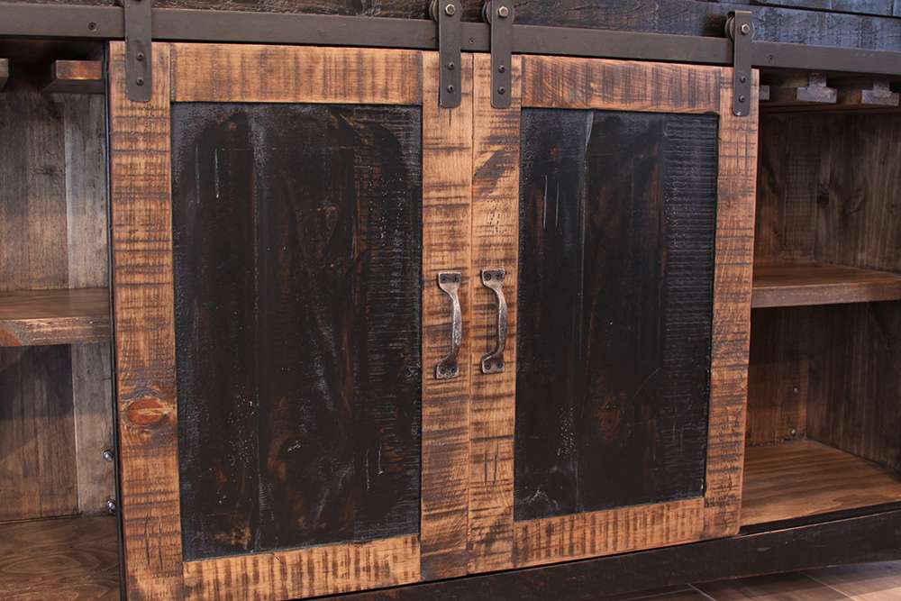 IFD - Pueblo Black 2 Drawers, 2 Shelves & 2 Doors Bar - IFD370BAR veiw 4