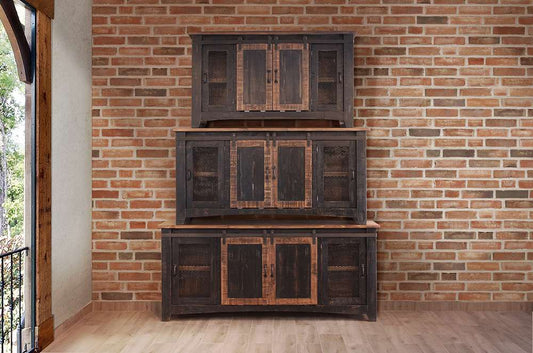 IFD - Pueblo Black 60in TV Stand w/4 doors & Shelves - IFD370STAND-60 veiw 2