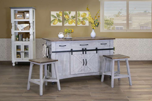 IFD - Pueblo Gray 24 Stool (Set of 2) - IFD3401STL24 veiw 2