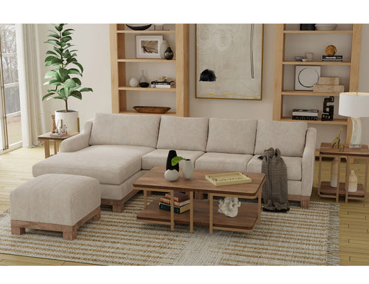IFD - Samba - Wooden Frame & Base, Upholstered Square Ottoman - IUP298-OTT-210 view 2