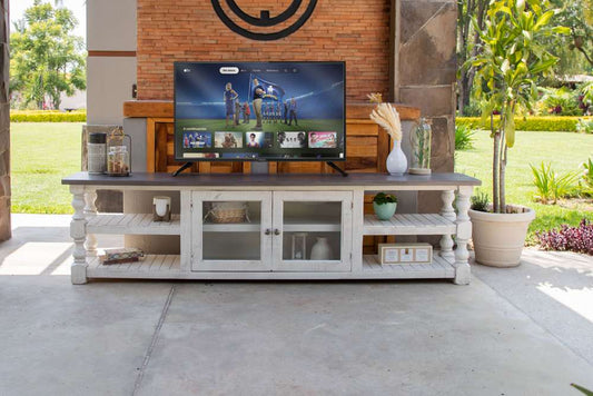 IFD - Stone 2 Doors & Shelves, 93in TV Stand - IFD4691STN93 veiw 2