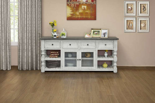IFD - Stone 80in TV Stand w/ 4 Drawer & 2 Glass Doors - IFD4691STD80 veiw 2