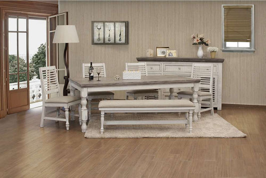 IFD - Stone Chair w/ Turned Legs & Fabric Seat (Set of 2) - IFD4680CHR veiw 2