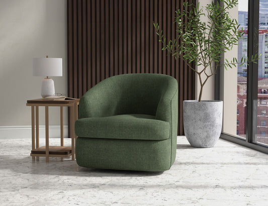 IFD - Tumbi - Wooden Frame & Metal Base, 360 Degree Swivel Accent Chair - IUP854-ACH-111 view 2