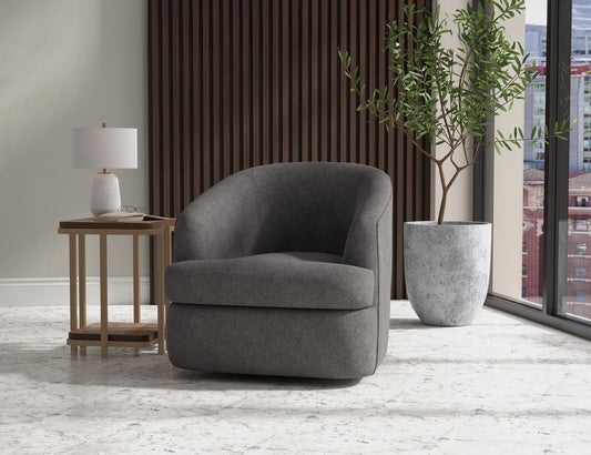 IFD - Tumbi - Wooden Frame & Metal Base, 360 Degree Swivel Accent Chair - IUP854-ACH-121 view 2