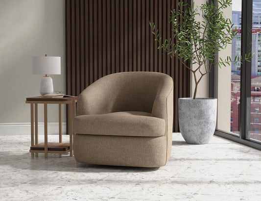 IFD - Tumbi - Wooden Frame & Metal Base, 360 Degree Swivel Accent Chair - IUP854-ACH-152 view 2