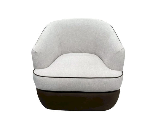 IFD - Tumbi - Wooden Frame & Metal Base Accent Chair - Ivory/Brown - IUP854-ACH-261 view 2