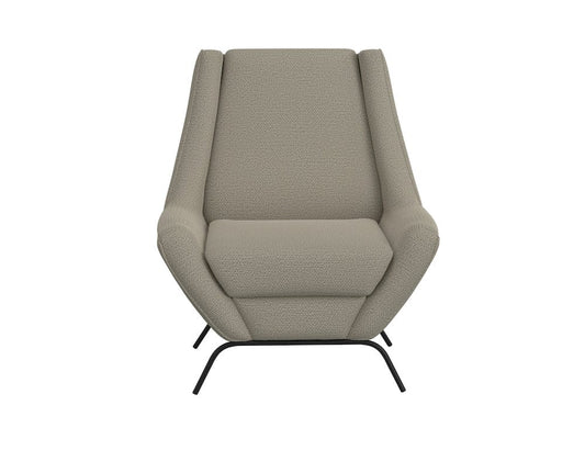 IFD - Tyne - Wooden Frame & Metal Base, Almond Gray Armchair - Gray/Black - IUP331-ACH-151 view 2
