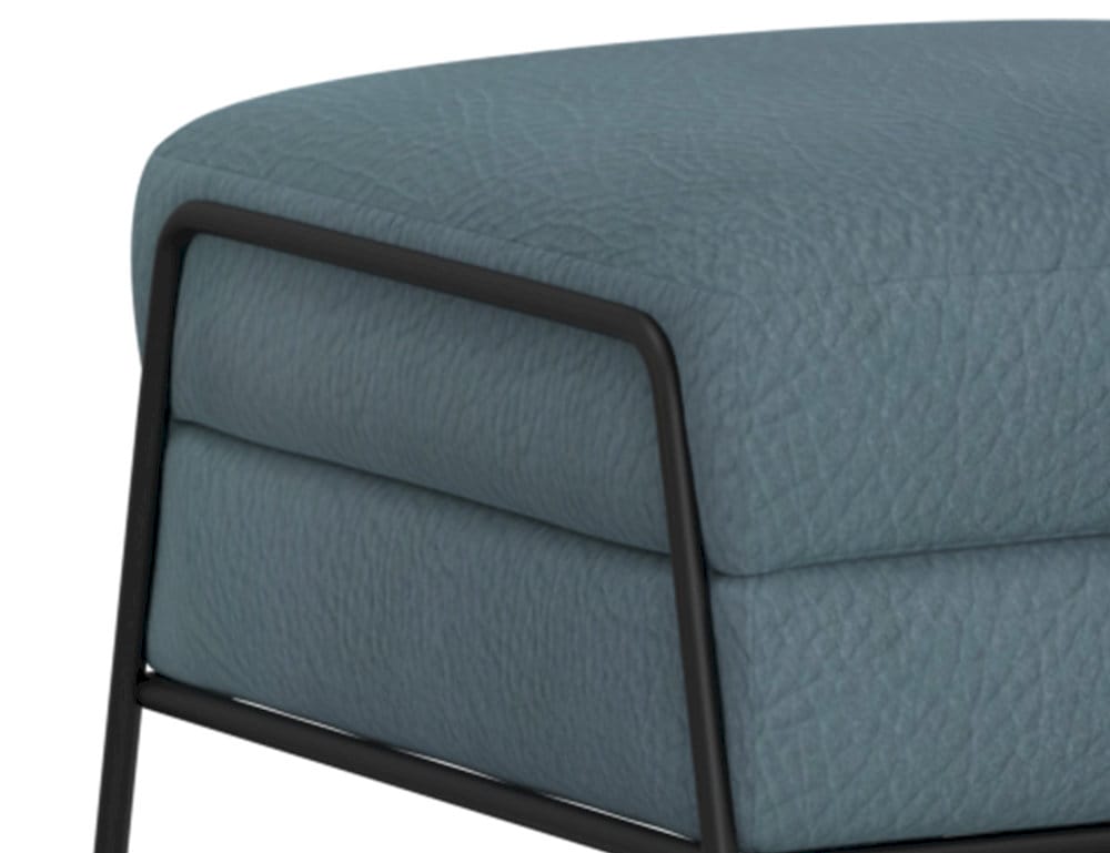IFD - Tyne - Wooden Frame & Metal Base, Footstool, Ottoman - Blue - IUP331-OTT-233 view 6