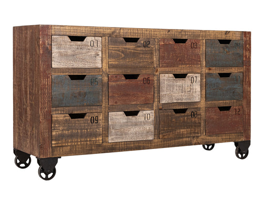 IFD - Urban Multicolor Console w/12 Numbered Drawers, Multi-Color Finish - IFD965CONS-MD view 2