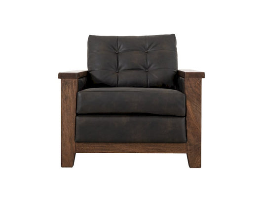 IFD - Walnut - Wooden Frame & Base, Armchair - Brown/Black - IUP342-ACH-216 view 2