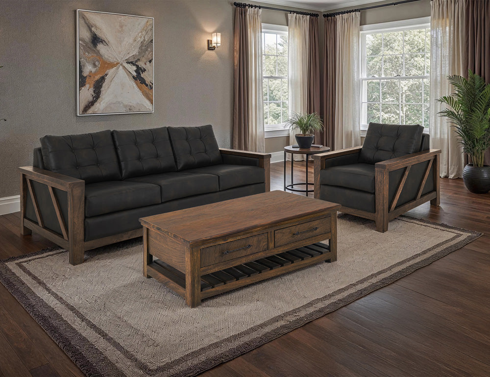 IFD - Walnut - Wooden Frame & Base, Armchair - Brown/Black - IUP342-ACH-216 view 8