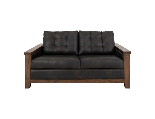 IFD - Walnut - Wooden Frame, Upholstered Loveseat - Brown/Black - IUP342-LOV-216 view 2