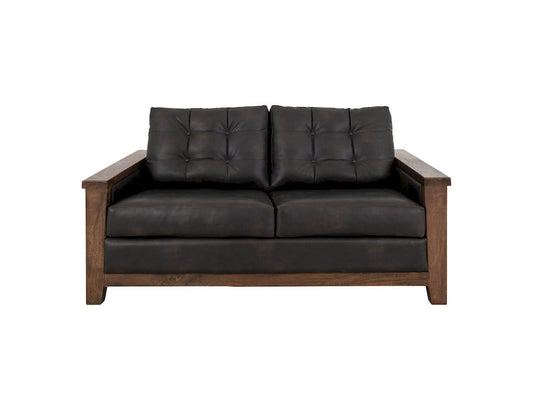 IFD - Walnut - Wooden Frame, Upholstered Loveseat - Brown/Black - IUP342-LOV-216 view 2