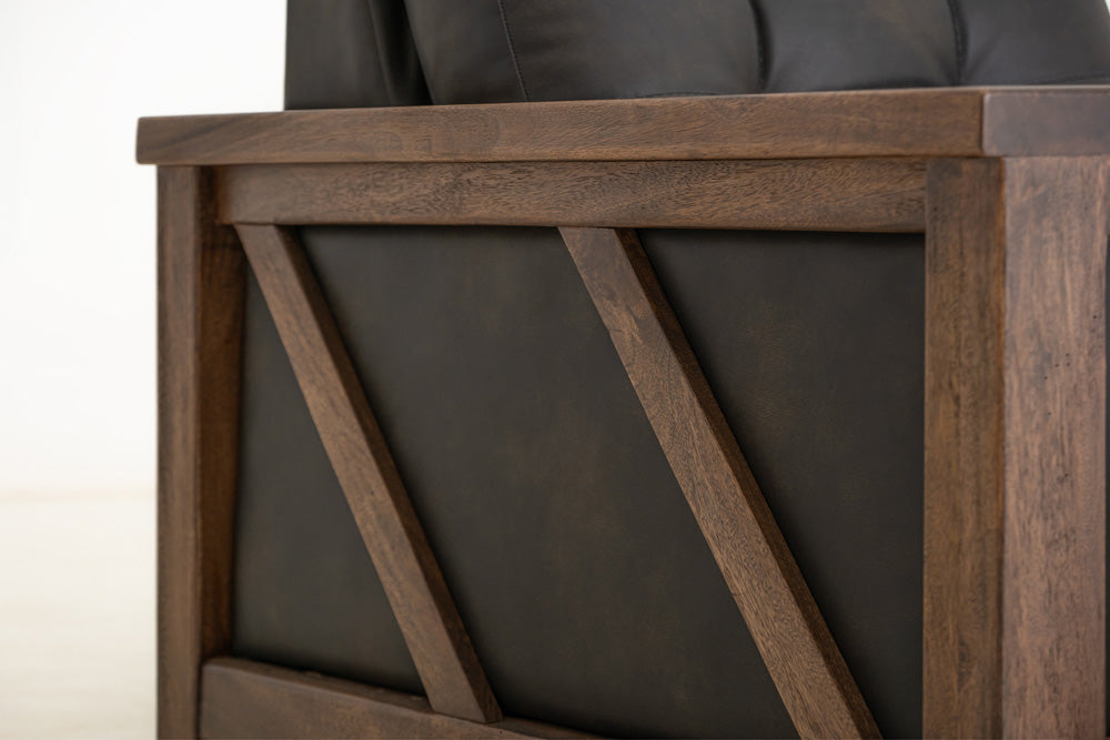 IFD - Walnut - Wooden Frame, Upholstered Loveseat - Brown/Black - IUP342-LOV-216 view 8