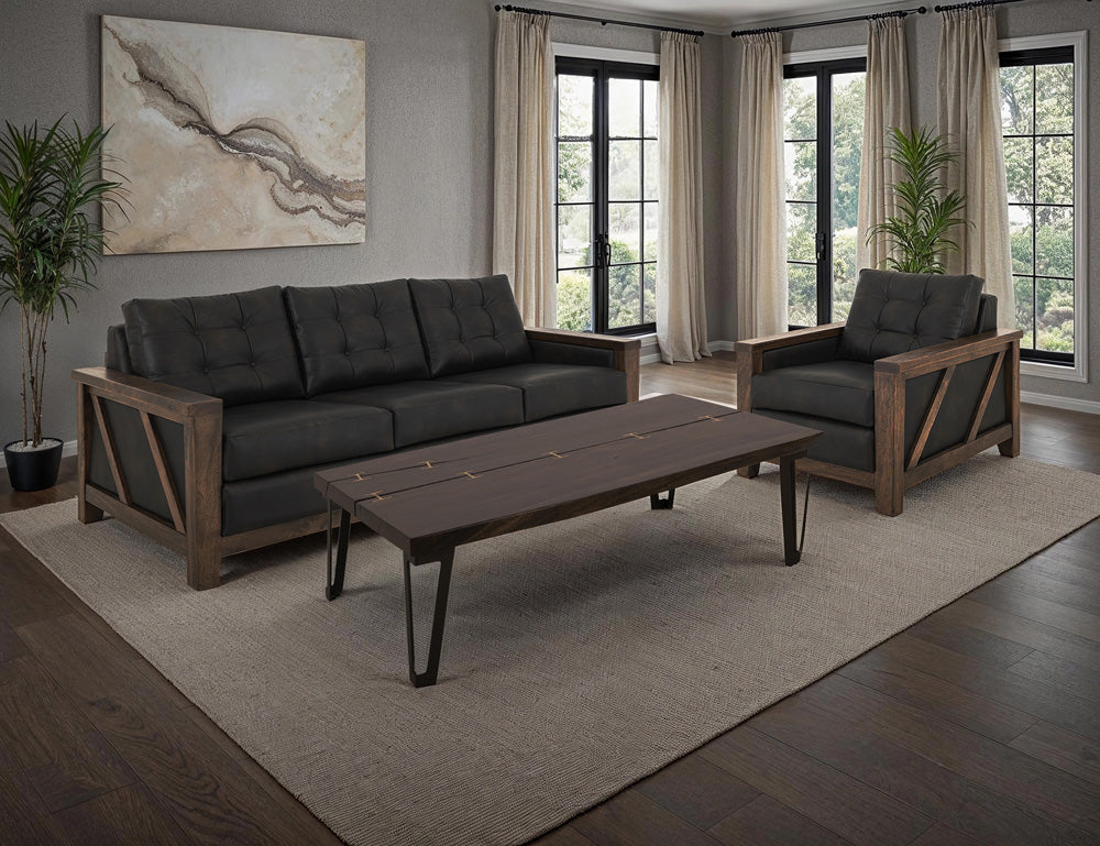 IFD - Walnut - Wooden Frame, Upholstered Sofa - Brown/Black - IUP342-SOF-216 view 8
