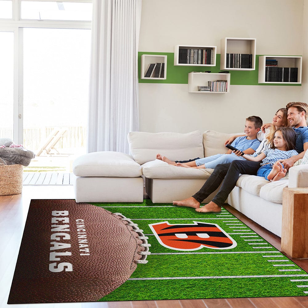 Imperial - NFL Cincinnati Bengals 5x7 Football Field Washable Rug - IMP 758-1023 view 2