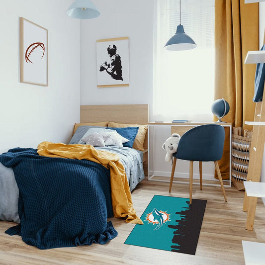 Imperial - NFL Miami Dolphins 2x3 Cityscape Washable Rug - IMP 759-1008 view 2