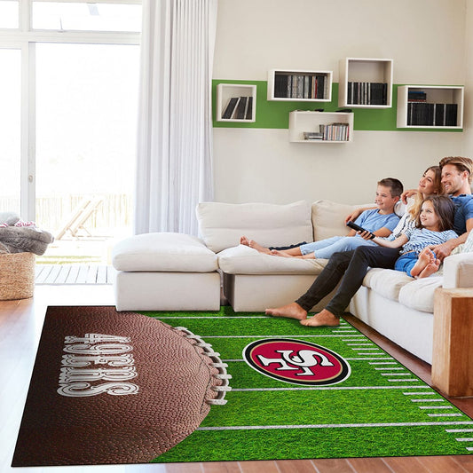 Imperial - NFL San Francisco 49ers 5x7 Football Field Washable Rug - IMP 758-1005 view 2