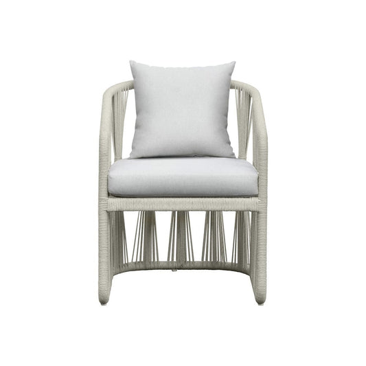 Intercon Furniture - Alexa Outdoor Dining Side Arm Chair in White - AX-CH-460AC-WHT-C view 2