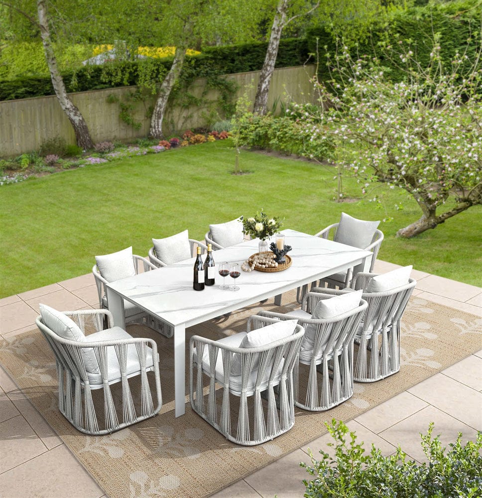 Intercon Furniture - Alexa Outdoor Dining Table in White - AX-TA-4086-WHT-C view 8