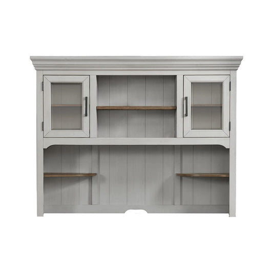 Intercon Furniture - Drake Credenza Hutch in Rustic Gray & French Oak Finish - DK-HO-6852H-RFO-C view 2