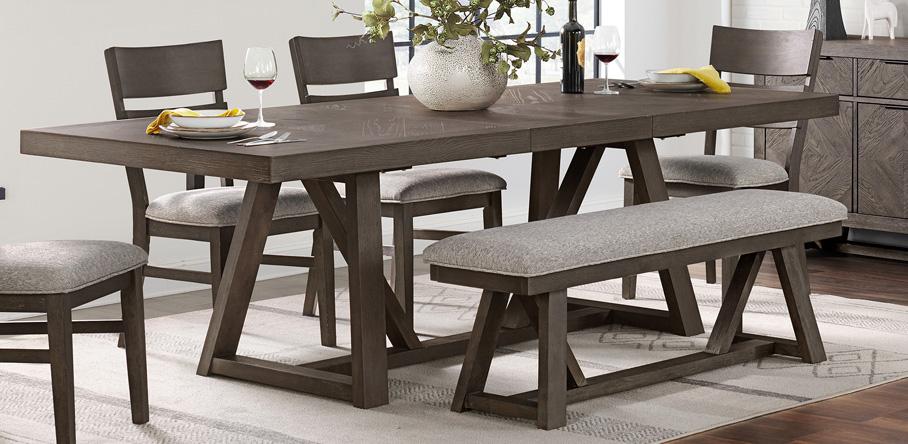 Intercon Furniture - Hearst Trestle Dining Table in Reclaimed Chevron Finish view 2