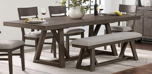 Intercon Furniture - Hearst Trestle Dining Table in Reclaimed Chevron Finish veiw 2