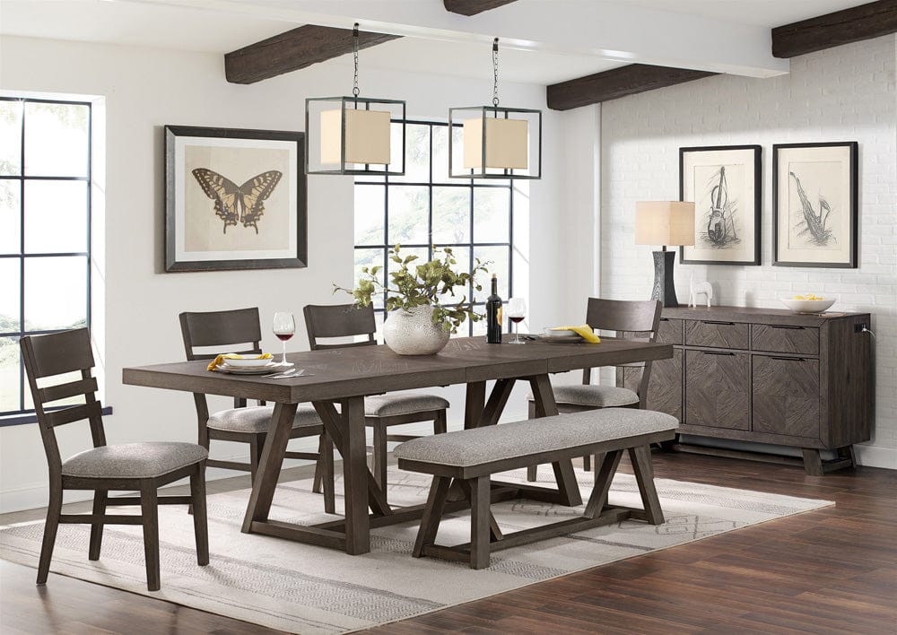 Intercon Furniture - Hearst Trestle Table in Reclaimed Chevron - HR-TA-42101-RCV-C view 6