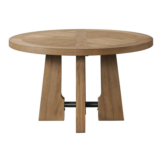 Intercon Furniture - Landmark Round Dining Table in Weathered Oak - LM-TA-5454-WOA-C view 2
