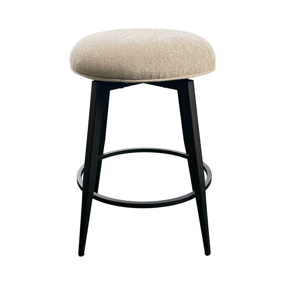Intercon Furniture - Metal Base Barstool w-Backless Seat - Champagne Fabric in Matte - BS-BS-18C-CHM-C24 view 4