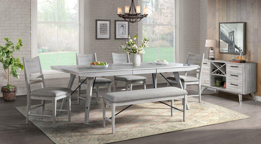 Intercon Furniture - Modern Rustic Table, 42x72-90 Trestle Dining - MR-TA-4290-WWH-C veiw 2